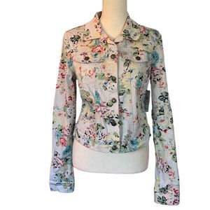 Jessica Simpson Floral Crop Jean Jacket